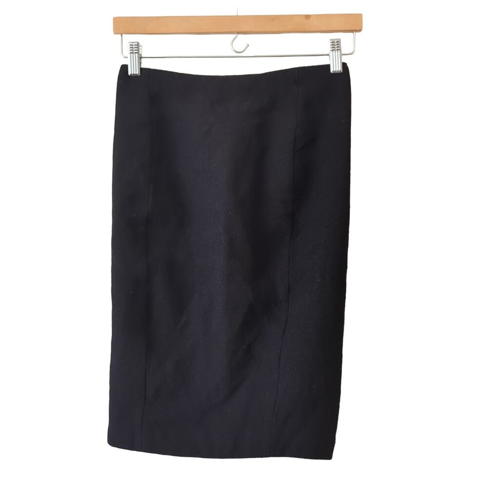 Gucci Womens Pencil Skirt Black Wool 38 Made in Italy Knee Length Lined 26" (S)